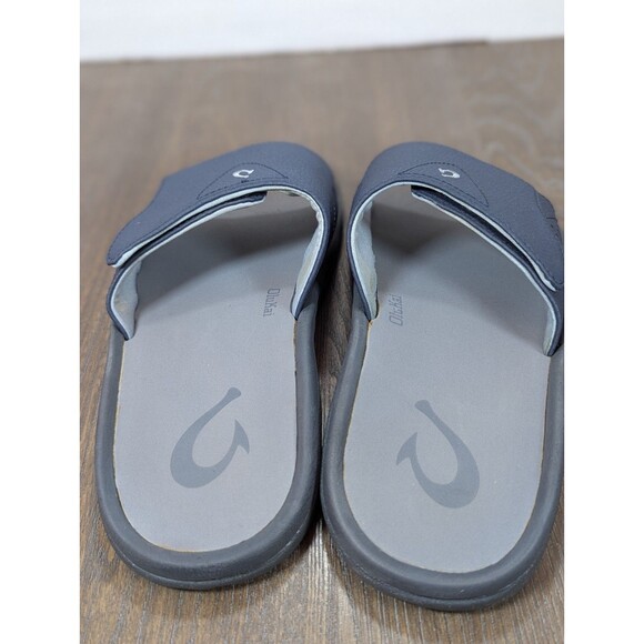 OluKai Nalu Slide Sandals Mens 8 Navy Gray Adjustable Strap Logo Lightweight main image 7
